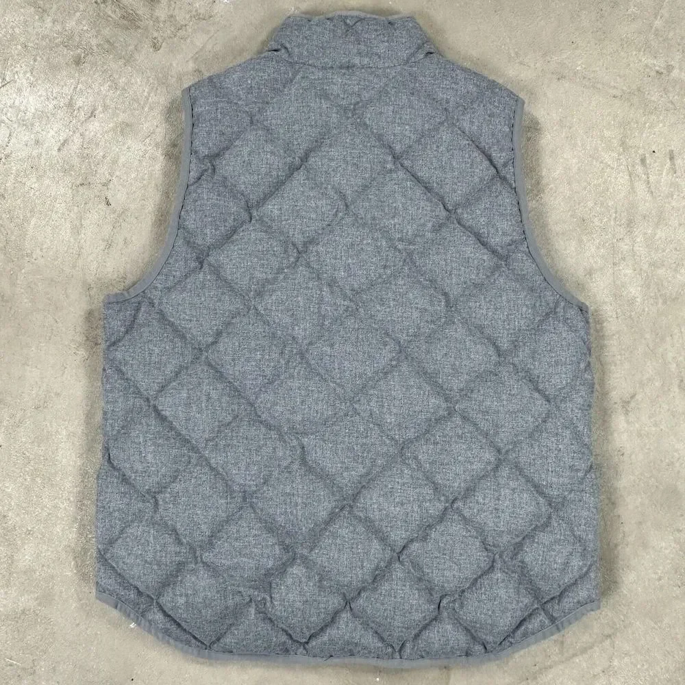 J. Crew Womens Size Large‎ Gray Quilted Vest Full Zip Mock Neck Front Pockets
